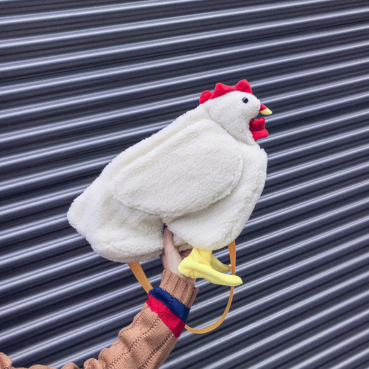 Cute Cartoon Plush Chicken Shoulder Bag for Girls