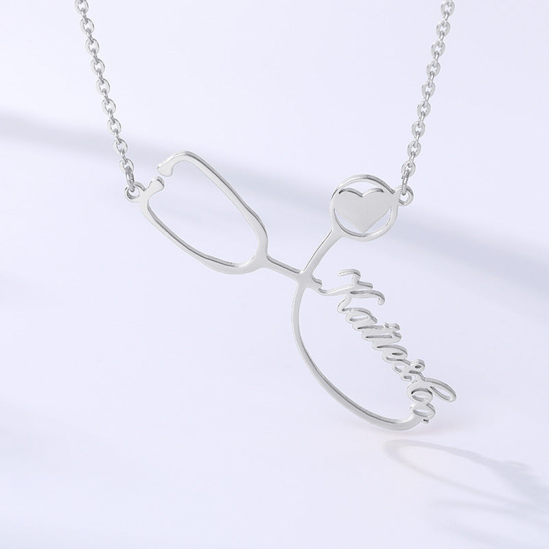 Custom Gold-Plated Stethoscope Pendant Necklace