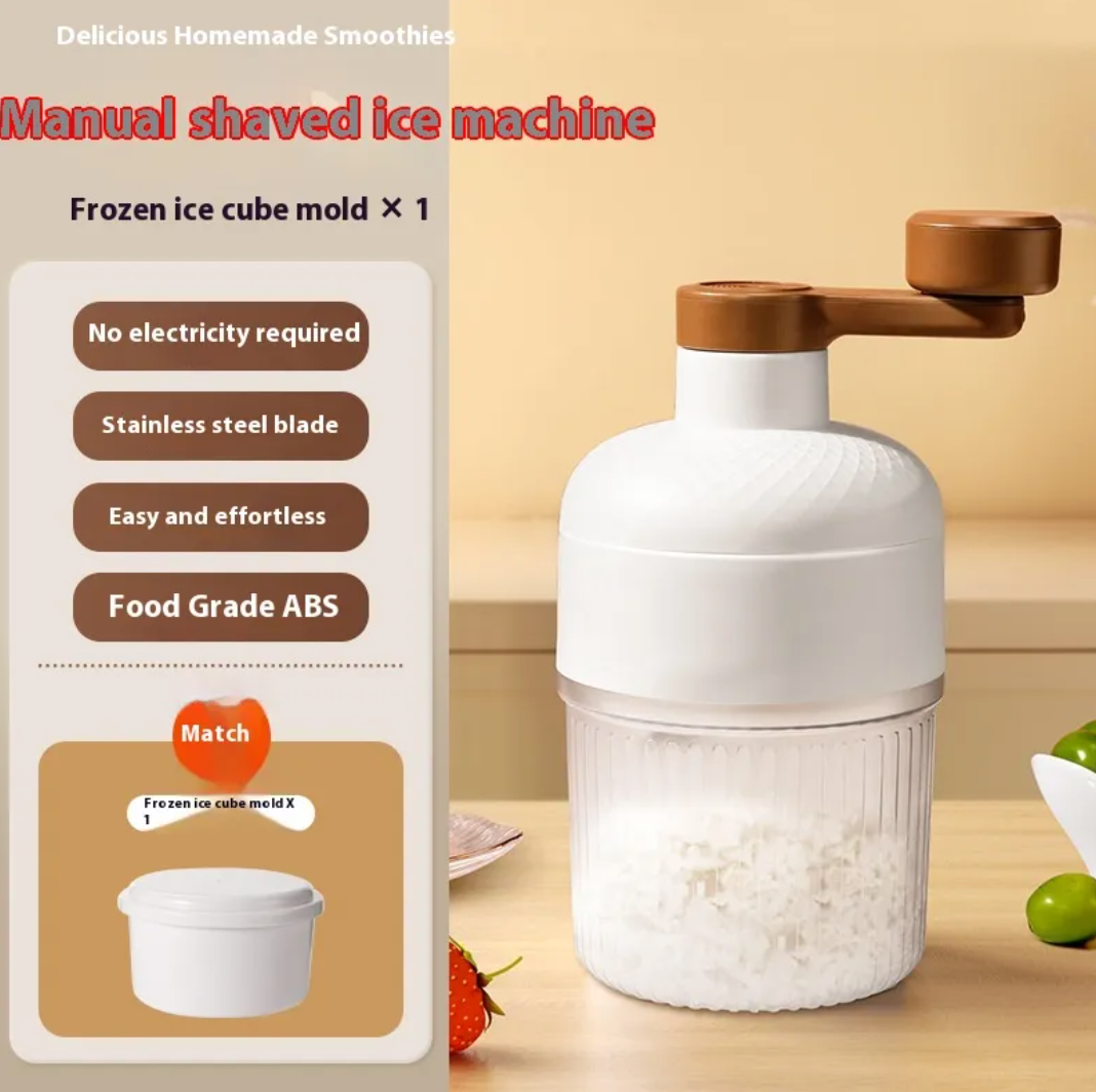 Manual Hand-Crank Ice Crusher for Home Use