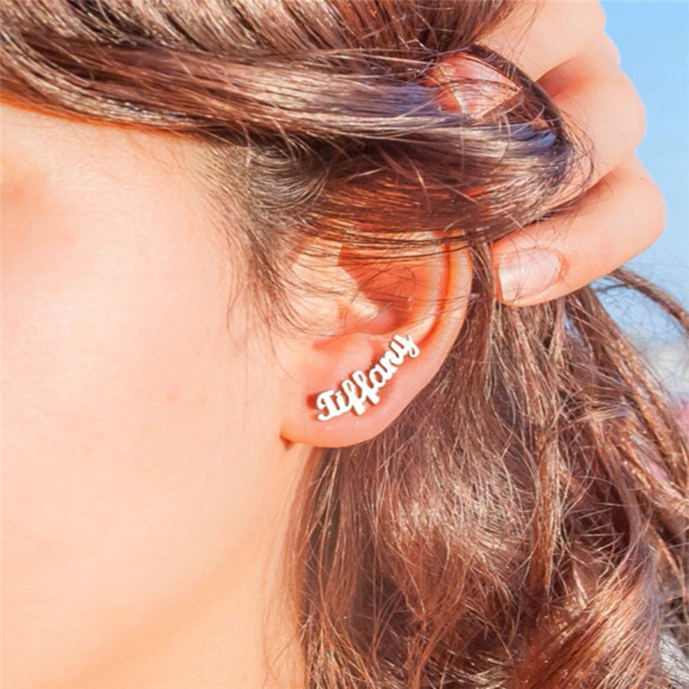 Custom Stainless Steel Name Earrings