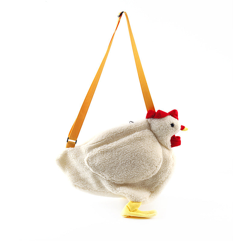 Cute Cartoon Plush Chicken Shoulder Bag for Girls