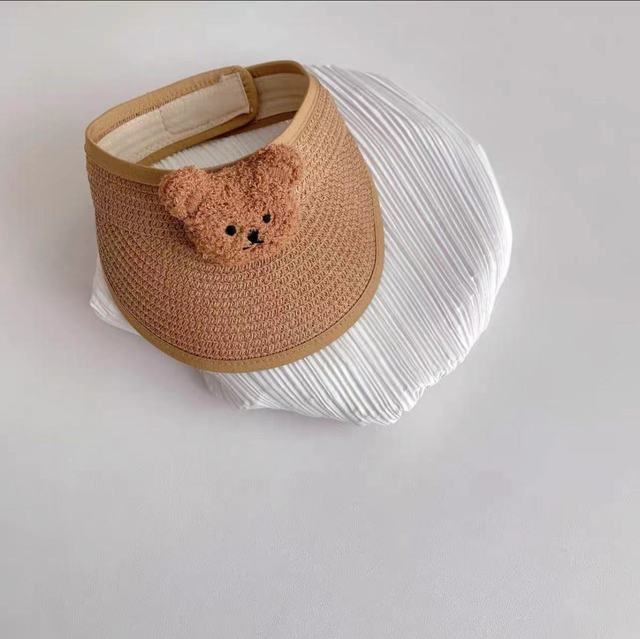 Cute Bear Summer Sun Hats for Kids (Unisex, Collapsible)