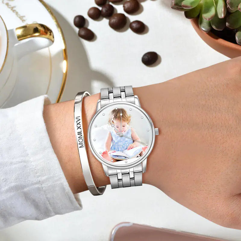 Custom Photo Quartz Watch, Personalized Design